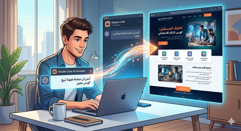 كيف تستخدم الذكاء الاصطناعي لبناء صفحة هبوط احترافية في دقائق (دليل عملي باستخدام Claude Code)