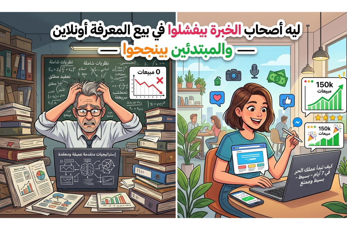 ليه أصحاب الخبرة بيفشلوا في بيع المعرفة أونلاين — والمبتدئين بينجحوا