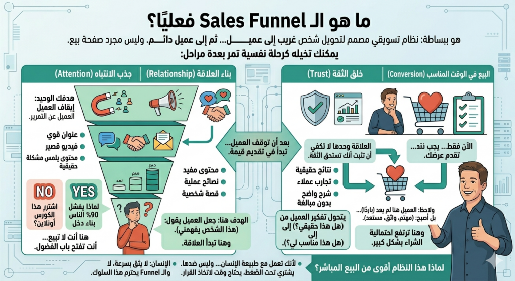 sales funnel في التسويق الالكتروني