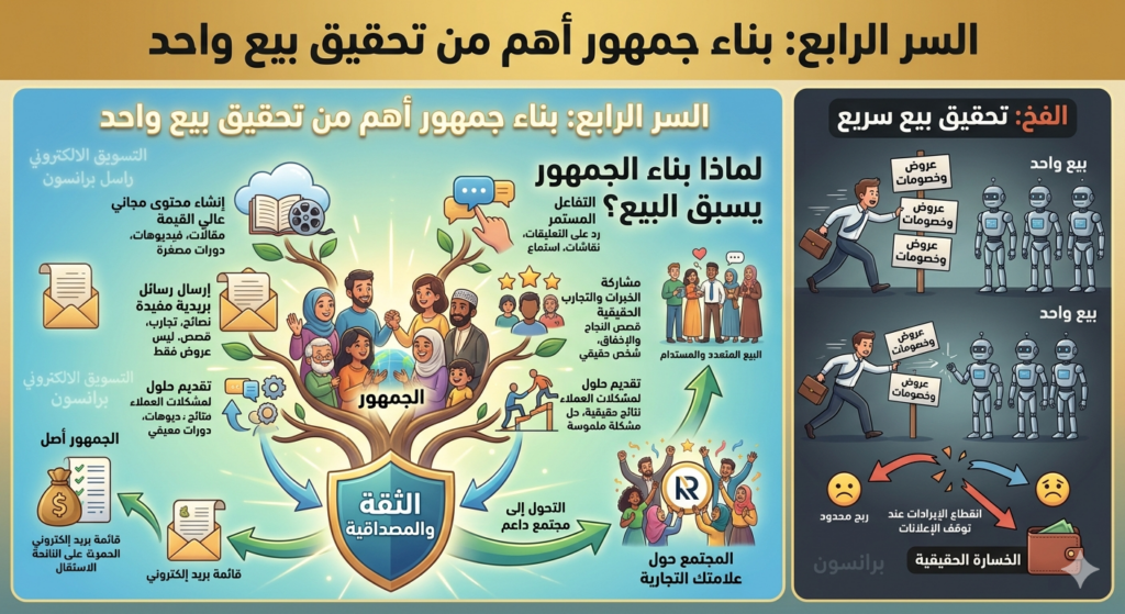 السر الرابع: بناء جمهور أهم من تحقيق بيع واحد