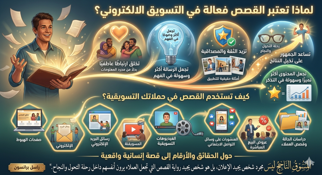 لماذا تعتبر القصص فعالة في التسويق الالكتروني؟