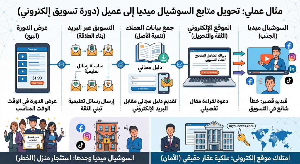 تبيع دورة تدريبية عن التسويق الإلكتروني.