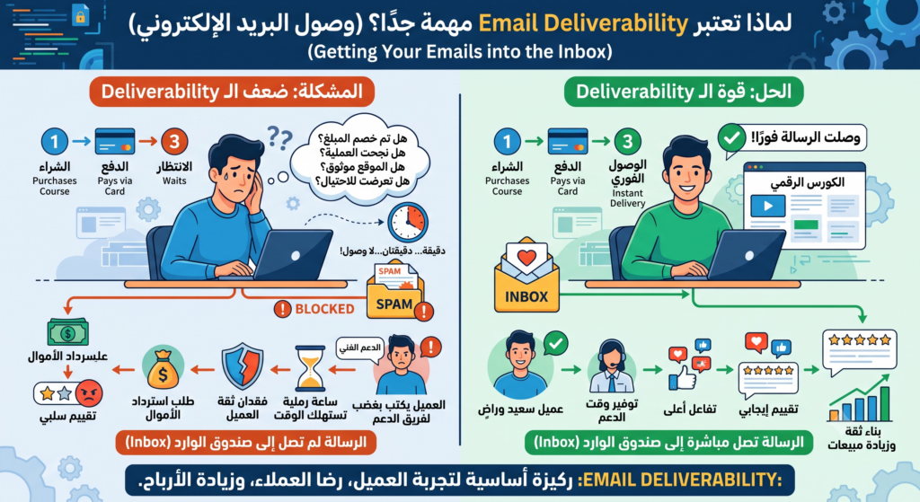 كيف تحل مشكله عدم وصول رسائل البريد الإلكتروني لعملائك